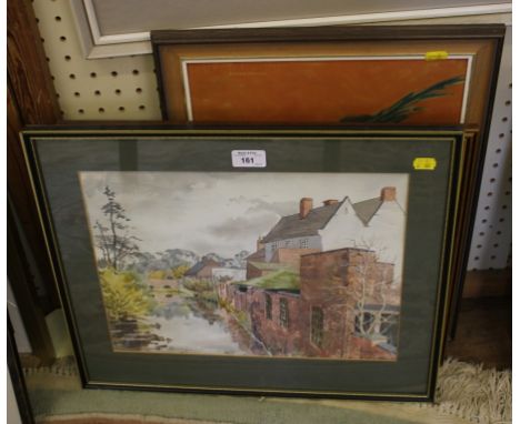 Inthia Shanks The Axe at Whitford Watercolour, signed, 29cm x 36cm Two other watercolours and a print