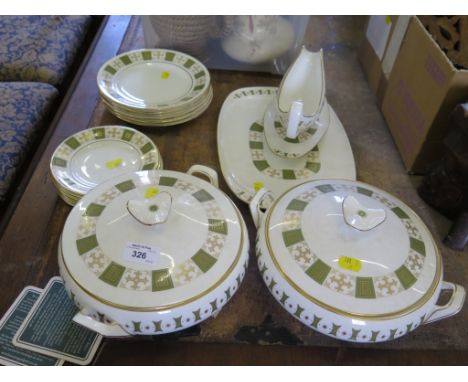 A Spode Persia pattern part dinner service including plates, two tureens and covers, sauce boat and serving plate