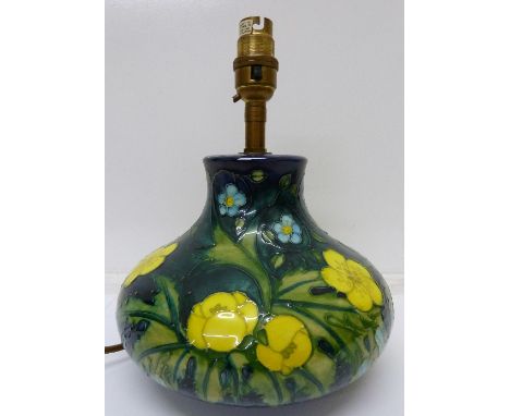 A Moorcroft buttercup pattern lamp base, height 16cm