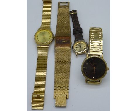 Four wristwatches including Rotary, one a/f