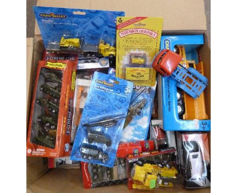 Chad Valley and other diecast vehicles including military, boxed