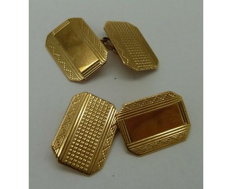 A pair of 9ct gold cufflinks, weight 2.8g