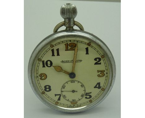 A Jaeger-LeCoultre military pocket watch, case back marked GS/TP, S, 004169