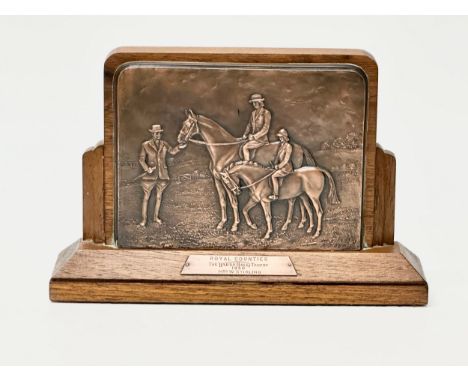 The Harry Hall Trophy. Royal Counties, 1950. In an oak Art Deco style frame. 23x15.5cm