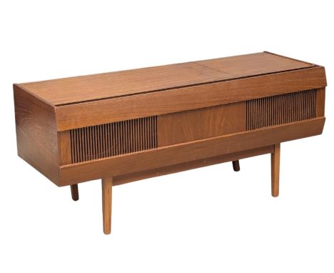 A Mid Century teak gramophone. 125x45x55cm
