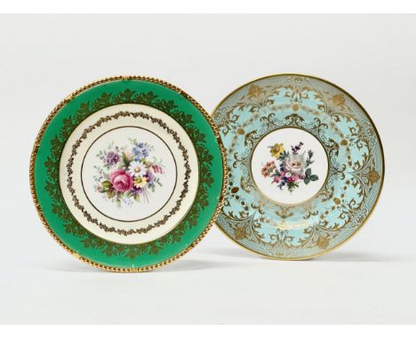 Two English cabinet plates, by Caverswall and Paragon. 27cm.