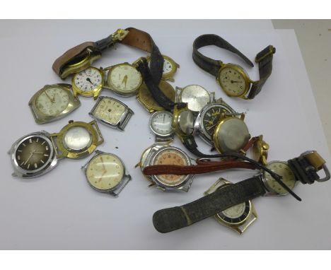 A collection of mainly manual wind wristwatches, a/f