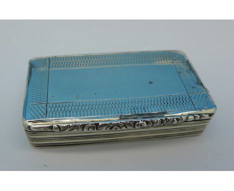 A William IV silver snuff box, makers mark WP, possibly William Pugh, Birmingham hallmark, worn date letter