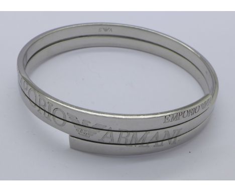 An Emporio Armani steel bangle