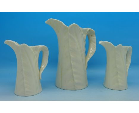 Three Royal Worcester jugs, height of tallest 12cm