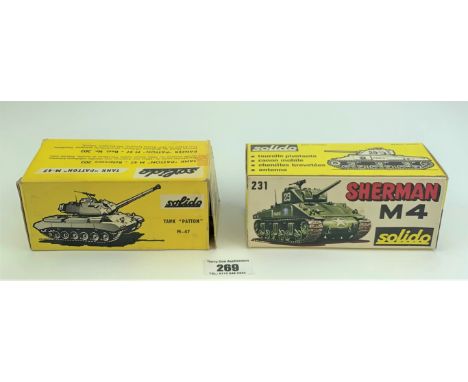 2 boxed Solido tanks – Patton M-47 and Sherman M4