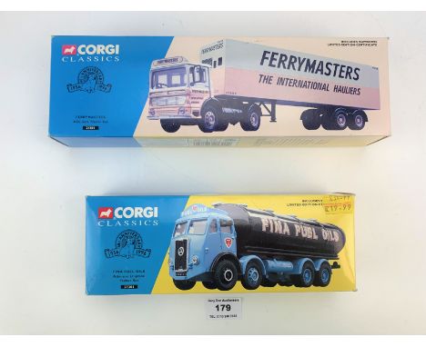 2 boxed Corgi Classics trucks – Ferrymasters &amp; Fina Fuel ltd ed. No 4548 (damaged wing mirror)