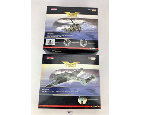 2 boxed Corgi Aviation Archive military airplane and helicopter