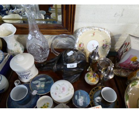 A Tray of Ceramic, Silver Plate Cruet, Ballerina Ornament Etc    