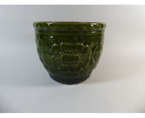A German Green Glazed Planter, 20cm high 