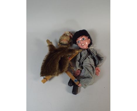 A Monkey Glove Puppet by Steiff and A Pelham Beatles Puppet
