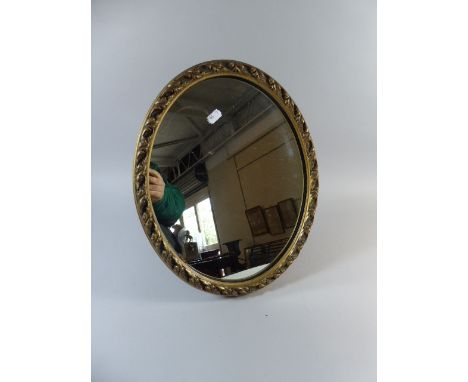 An Oval Gilt Framed Easel Mirror, 42cm High 