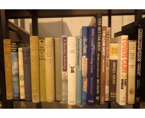 Shelf of books on shooting and hunting