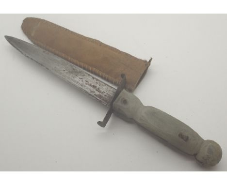 Vintage dagger with leather sheath, L: 25 cm