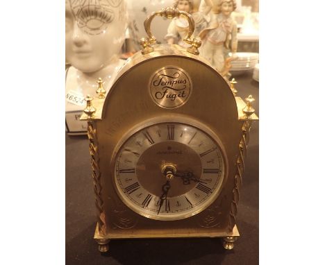 Junghans brass mantle clock, with inscription