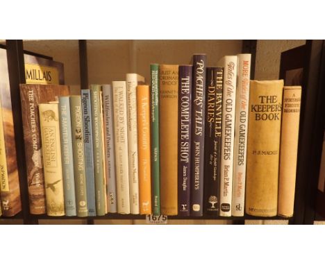 Shelf of hunting books including gamekeeping and poaching 