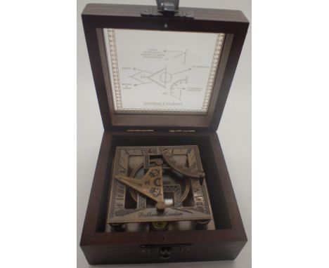 Brass boxed sundial / compass 