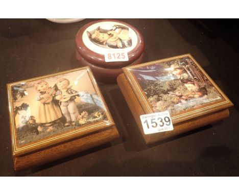 Three musical Hummel wooden boxes 