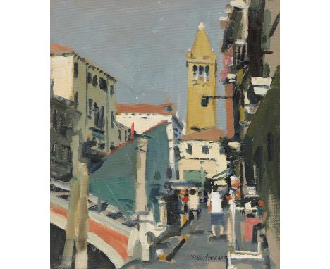 ▴ Ken Howard RA (1932-2022)A view to the Bell Tower of San Barnaba, Venicesigned 'Ken Howard' l.r., oil on canvas board30.5 x