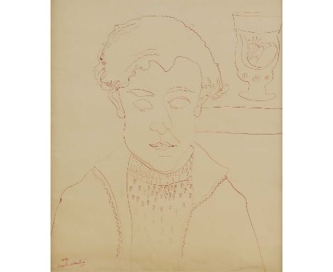 ▴ Joan Warburton (1920-1996)Portrait of David Kentish (1923-1963) signed and dated 'Joan Warburton, 1939' l.l., pen and red i