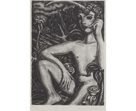 ▴ Adrian Wiszniewski (b.1958)'Unicorn'lithograph,1987, printed by the Peacock Printmakers, Aberdeen, signed 'A Wiszniewski' i