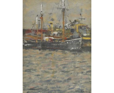 ▴ Ken Howard RA (1932-2022)Boat scenesigned 'Ken Howard' l.r., oil on canvas board24 x 18cmCondition ReportFramed: 30.5 x 24.