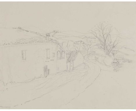 ▴ John Aldridge RA (1905-1983)'Tuscany'inscribed with title l.l., pencil24 x 28.5cmProvenance: A Fry Art Gallery label to the