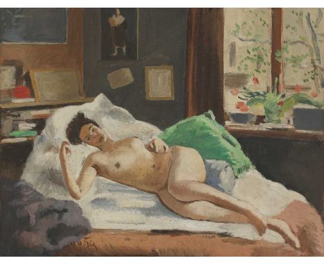 ▴ Adrian Maurice Daintrey RWA (1902-1988)Reclining nudepartially signed l.l., signed with initials verso, oil on canvas70.5 x