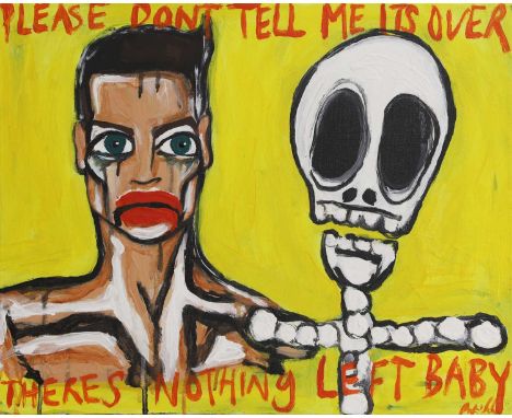 ▴ Patrick Church (b.1991)'Please Don't Tell Me It's Over'indistinctly signed l.r., signed, inscribed with title and dated 201