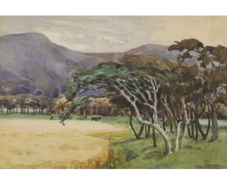▴ John Aldridge RA (1905-1983)'Working in a Landscape'watercolour26 x 37.5cmProvenance: A Fry Art Gallery label to the revers