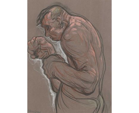 ▴ Peter Howson (b.1958)Portrait of a mansigned 'Howson' l.l., pastel and coloured chalks29 x 22cmCondition ReportOverall 58 x