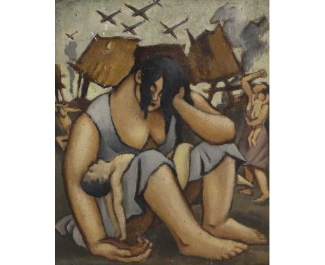 ▴ Cyril Mann (1911-1980)'Sitting Target'signed and inscribed with title on label verso, oil on board36.5 x 30cmCondition Repo