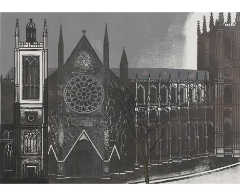 ▴ Edward Bawden RA (1903-1989)'Westminster Abbey' (MG 067)linocut in colours, artist's proof, published by Editions Alecto, 1