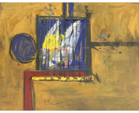 ▴ Alan Davie RA (1920-2014)'Bird Cage No.1', 1956signed 'Alan Davie' inscribed with title and 'OPUS 0.165', and dated verso, 