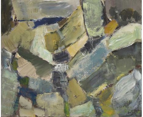 ▴ Robert Sadler (1909-2001)Abstract composition in greensigned and dated 'Sadler/52' l.r., oil on canvas50 x 61cmCondition Re