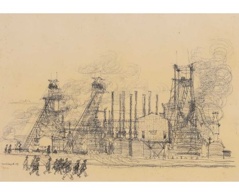 ▴ Paul Hogarth RA (1917-2001)'Anshan'signed, inscribed with title and dated 'Paul Hogarth '54', pencil on coloured paper36 x 