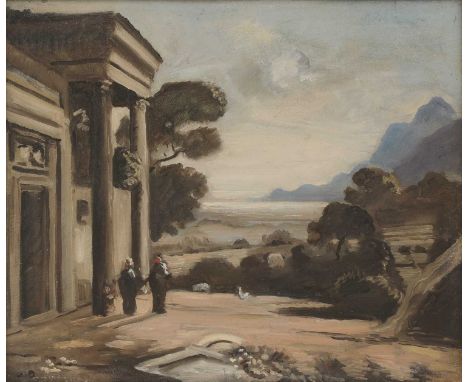 ▴ Adrian Maurice Daintrey RWA (1902-1988)An Arcadian landscape, after a drawing by Claude in Liber Veritatis signed with init