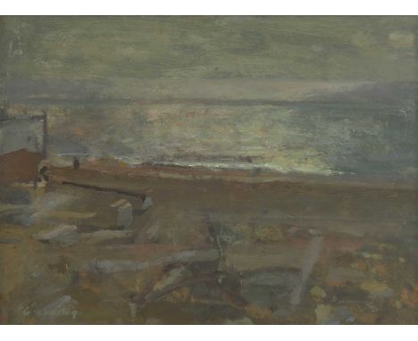 ▴ Fred Cuming RA (1930-2022)'Seascape, Hythe' signed 'Cuming' l.l., oil on board22.5 x 27.5cmProvenance: With Leonie Jonleigh
