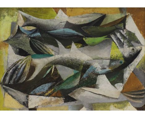 ▴ John Rowland Barker (1911-1959)Fishoil on board58 x 81cmCondition ReportFramed 80 x 103cmNo obvious condition issues. Some 