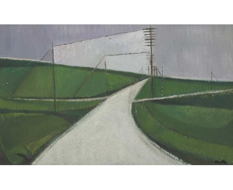 ▴ Robert Hunter (1920-1996)'Landscape'signed 'Hunter' l.r., inscribed with title verso, oil on board30.3 x 49cmProvenance: Wi