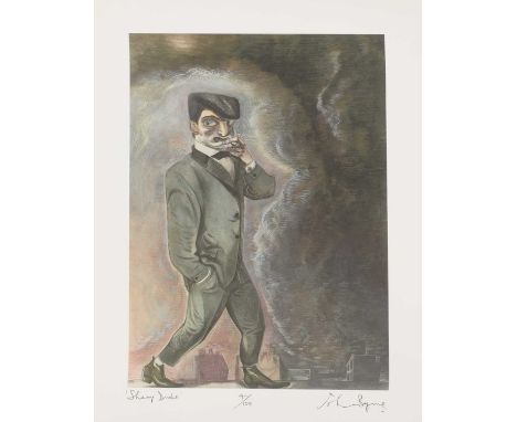 ▴ John Byrne (b.1940)'Sharp Dude'lithograph in colours, signed, inscribed with title and numbered '4/100' in pencilsheet 56 x