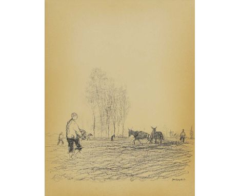 ▴Paul Hogarth RA (1917-2001)Sowing ricesigned and dated 'Paul Hogarth '54' l.r., pencil50 x 37.5cmLiterature: Paul Hogarth, '