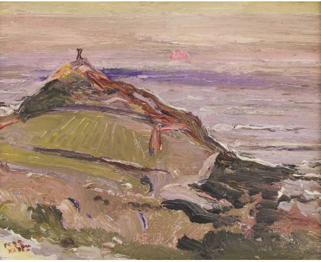 ▴ Fred Yates (1922-2008)Sunsetsigned 'FRED YATES' l.l., oil on board26 x 31cmCondition Reportframed 35 x 40cm, intact impasto