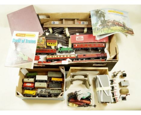 A Hornby 'oo' model railway train set including track, carriages, wagons and accessories