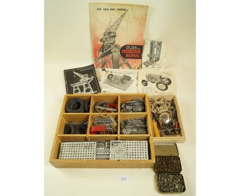 A Trix Unit System early construction set with manual, motors, wheels etc